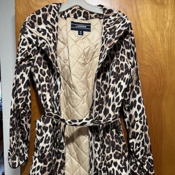 Lands' End Jackets & Blazers - Lands End Leopard Print Raincoat size XS